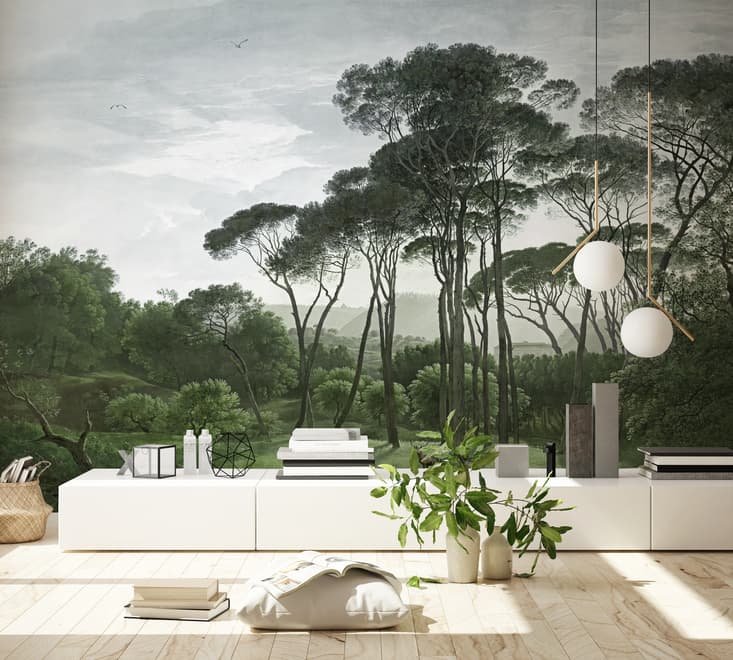 Tropical Forest and Horned Deer Wallpaper Mural