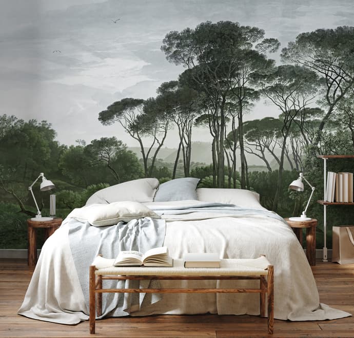 Tropical Forest and Horned Deer Wallpaper Mural