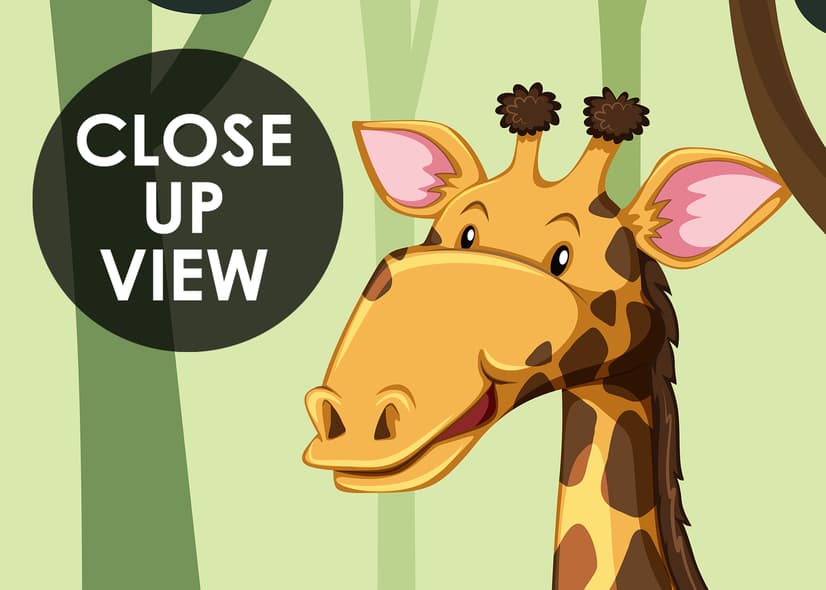 Cartoon Animals in the Forest Wallpaper Mural