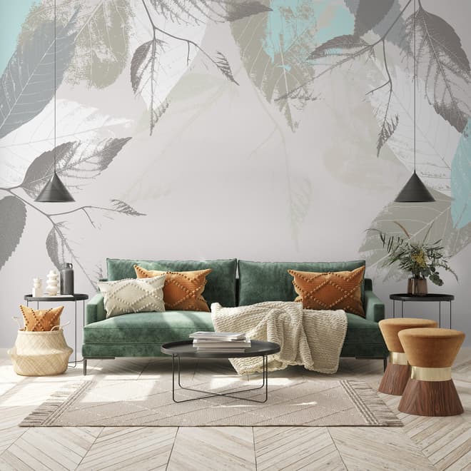 Nordic Leaf Wallpaper Mural