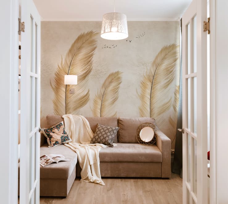 Brown Feather Wallpaper Mural