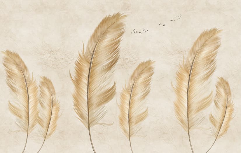 Brown Feather Wallpaper Mural