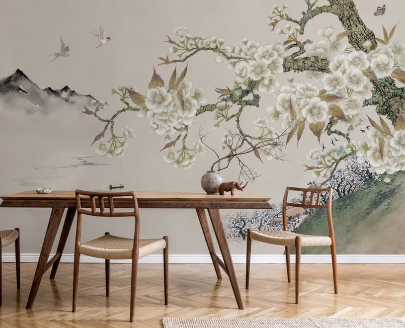 Retro Plum Blossom Wallpaper Mural
