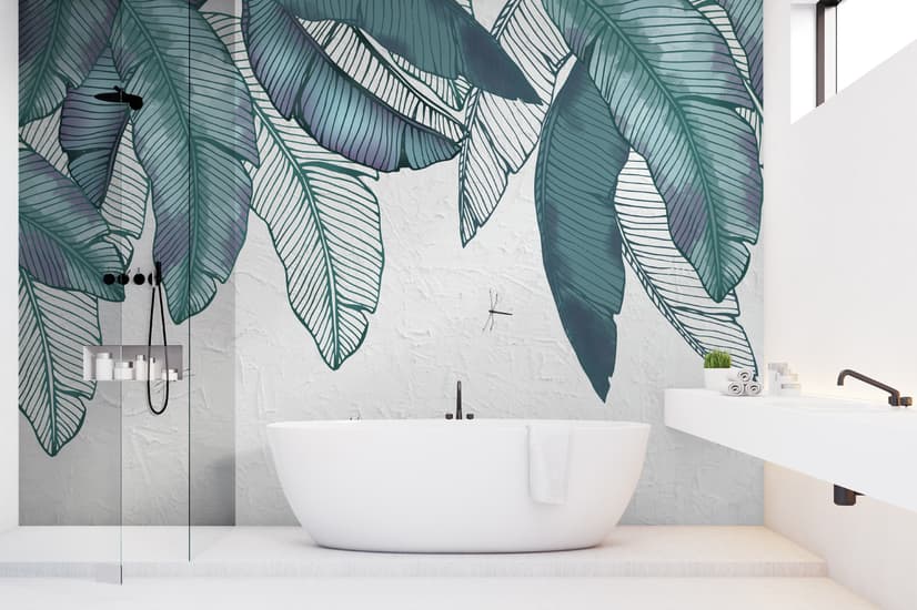 Vintage Leaves and Dragonfly Wallpaper Mural