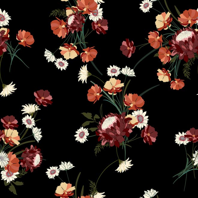 Chinese Red Floral Wallpaper Mural