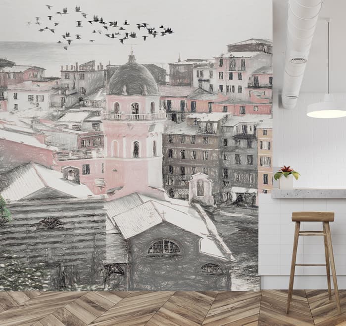 Charcoal City Wallpaper Mural