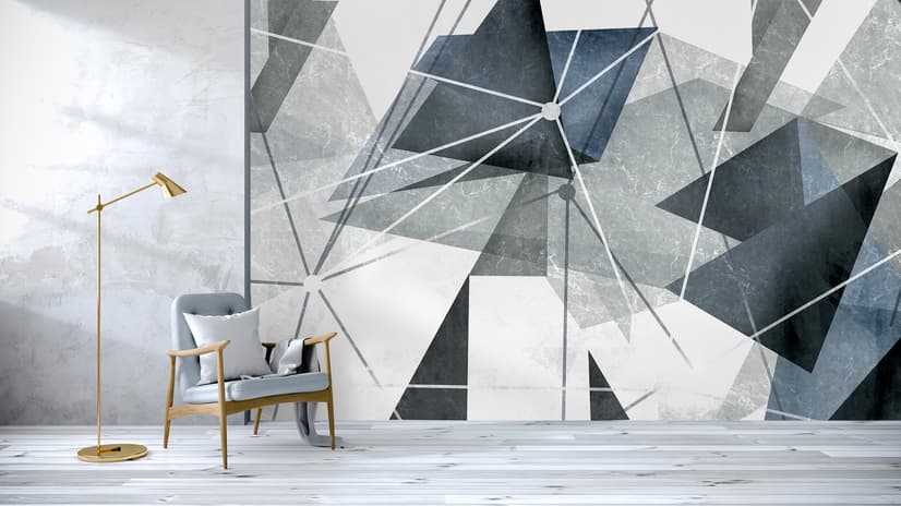Modern Geometric Triangle Art Wallpaper Mural