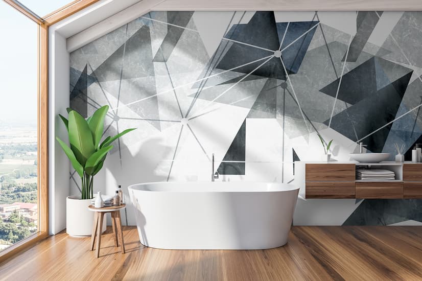 Modern Geometric Triangle Art Wallpaper Mural