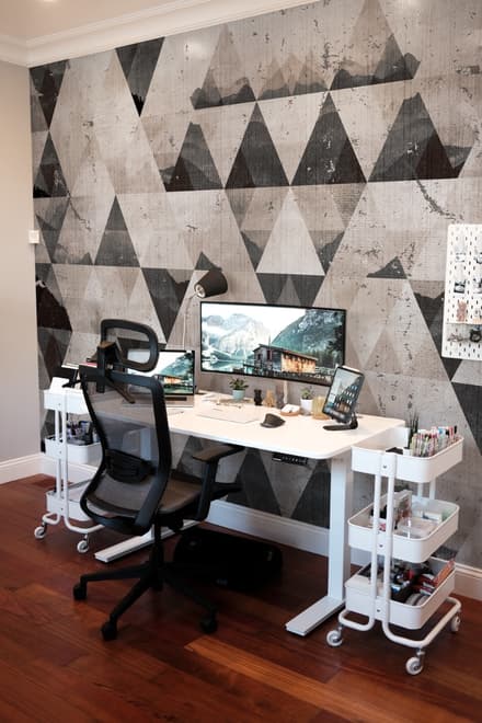 Geometric Dark Trigon Pattern Wallpaper Mural