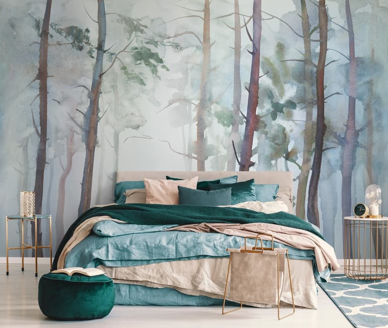Watercolor Trees Wallpaper Mural