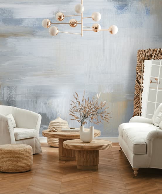 Soft Turquoise Brush Wallpaper Mural