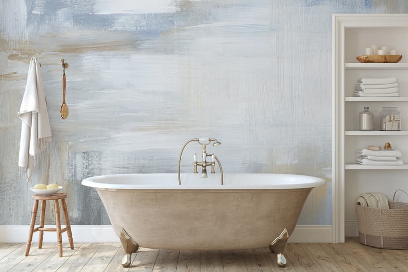 Soft Turquoise Brush Wallpaper Mural