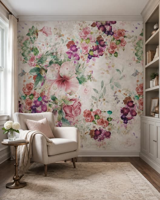 Vintage Flower Bouquet Wallpaper Mural