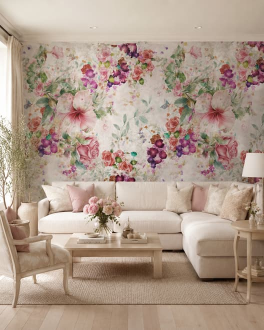 Vintage Flower Bouquet Wallpaper Mural