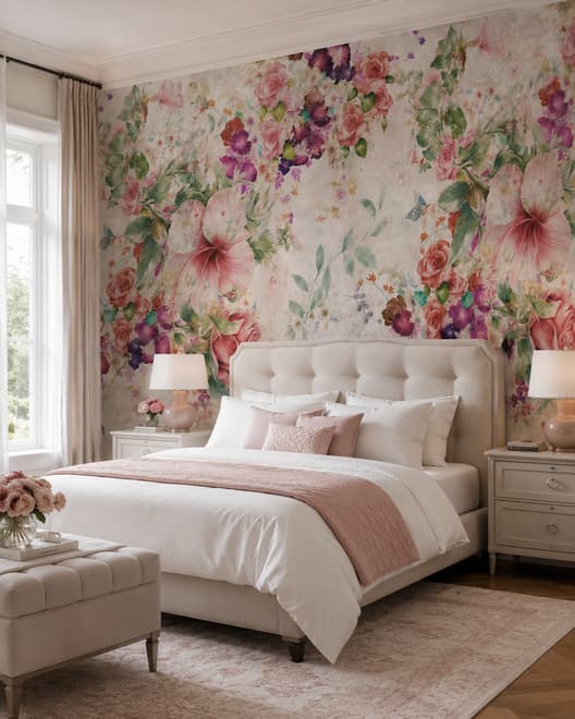 Vintage Flower Bouquet Wallpaper Mural