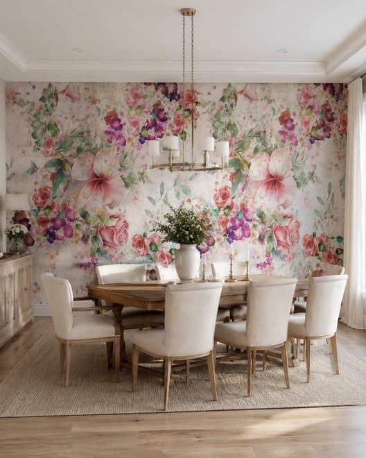 Vintage Flower Bouquet Wallpaper Mural