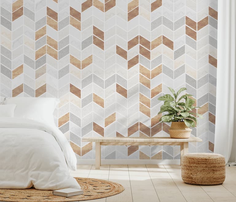 Polygonal Square Geometric Pattern Wallpaper Mural