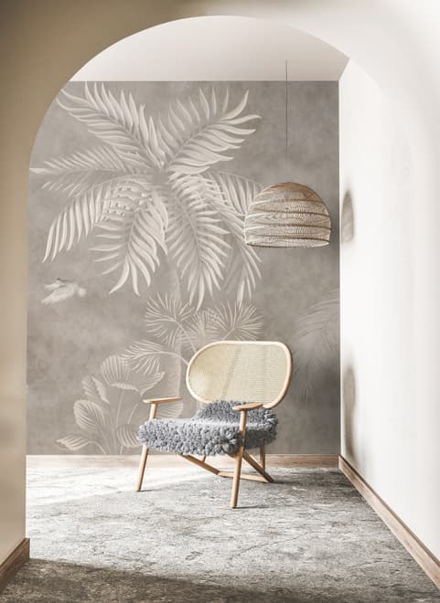 Monochrome Brown Nostalgic Rainforest Wallpaper Mural