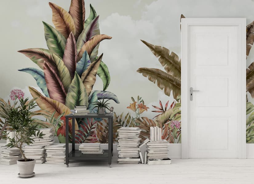 Vintage Tropical Leaf Wallpaper Mural