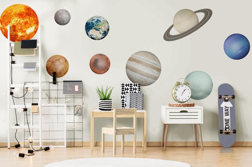 Solar System Sun and Planets Wall Decal Sticker