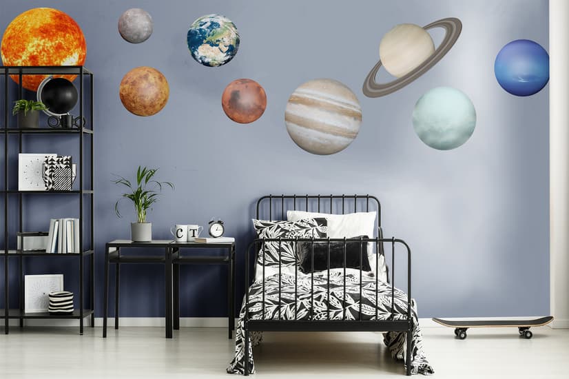 Solar System Sun and Planets Wall Decal Sticker