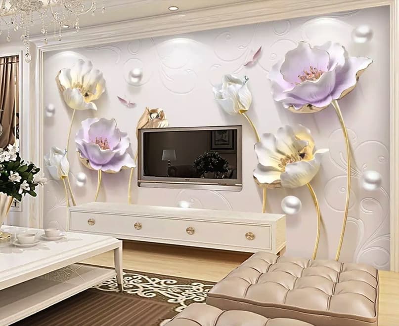 3D Tulpen Fototapete mit Prägung