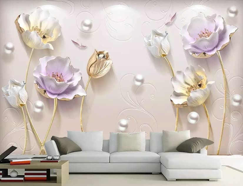 3D Tulpen Fototapete mit Prägung