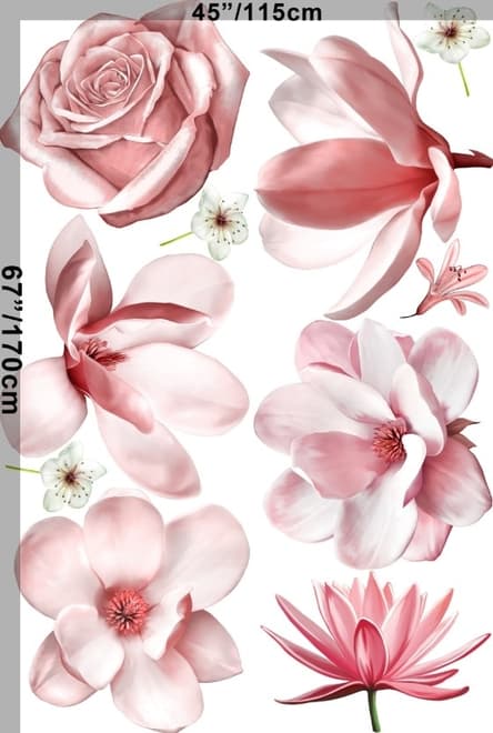 3D Florales Roségold Gänseblümchen Lilie Orchidee Blumensträuße Wandtattoo