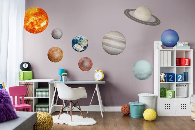 Solar System Sun and Planets Wall Decal Sticker