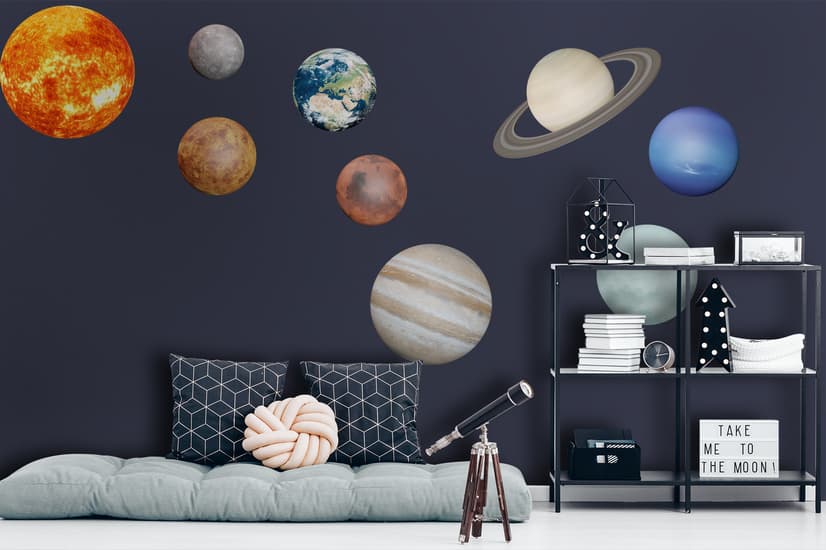 Solar System Sun and Planets Wall Decal Sticker