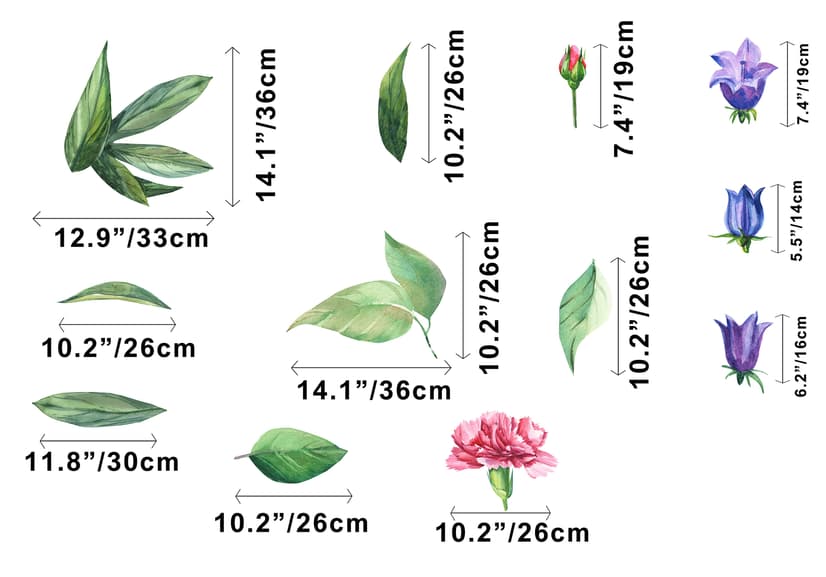 Aquarell Rosa Pfingstrose Tulpe Gänseblümchen Blumenstrauß Wandtattoo