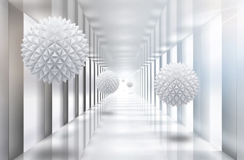 3D Look Abstract Corridor Wallpaper Mural