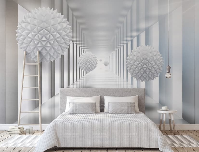 3D Look Abstract Corridor Wallpaper Mural