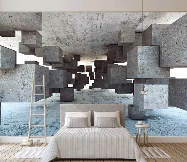 3D Look Abstract Geometric Corridor Wallpaper Mural