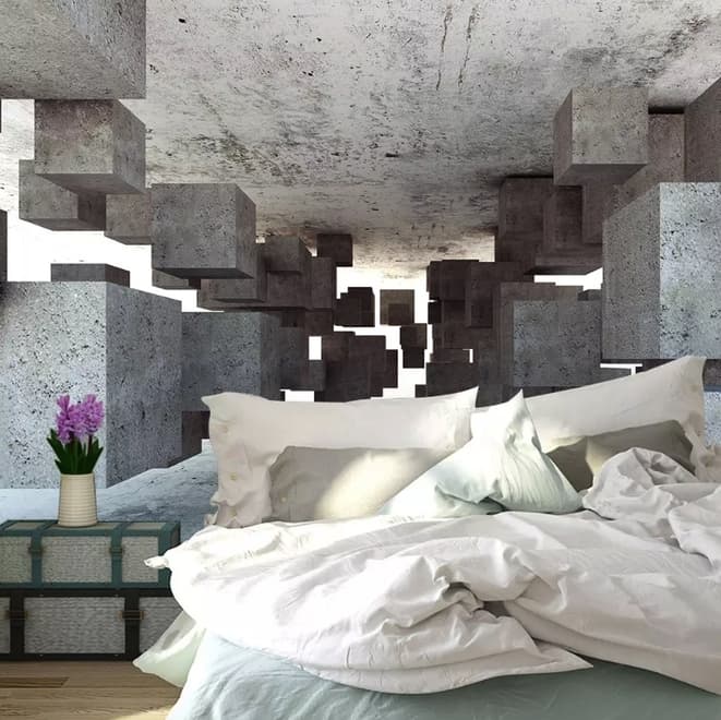 3D Look Abstract Geometric Corridor Wallpaper Mural