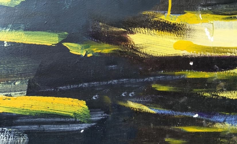 Oil Painting Black Yellow Splash Wallpaper Mural