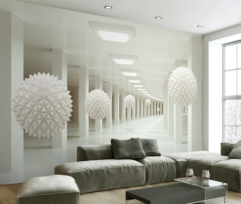 Abstract Corridor and Nordic Ball Wallpaper Mural