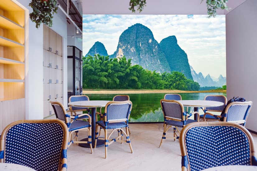 Forest Lake Landscape with Mountains Wallpaper Mural