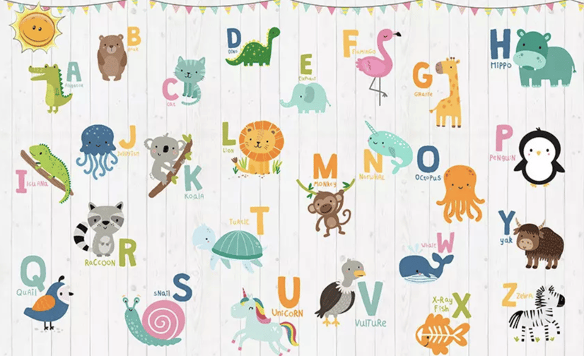 Animals Alphabet Wallpaper Mural