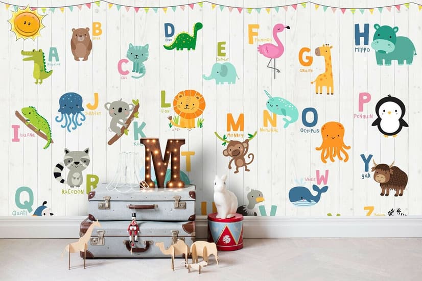 Animals Alphabet Wallpaper Mural