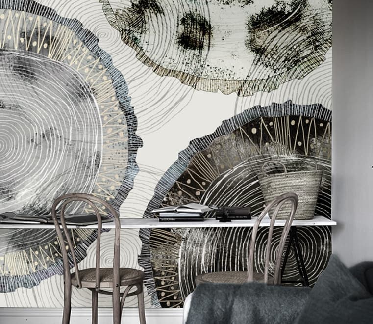 Watercolor Abstract Round Art Wallpaper Mural