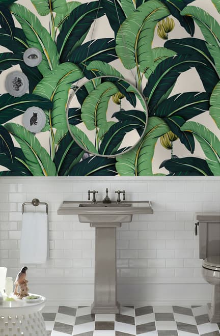 Banana Leaf Pattern Wallpaper Mural