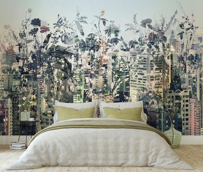 Abstract City Landscape Wallpaper Mural