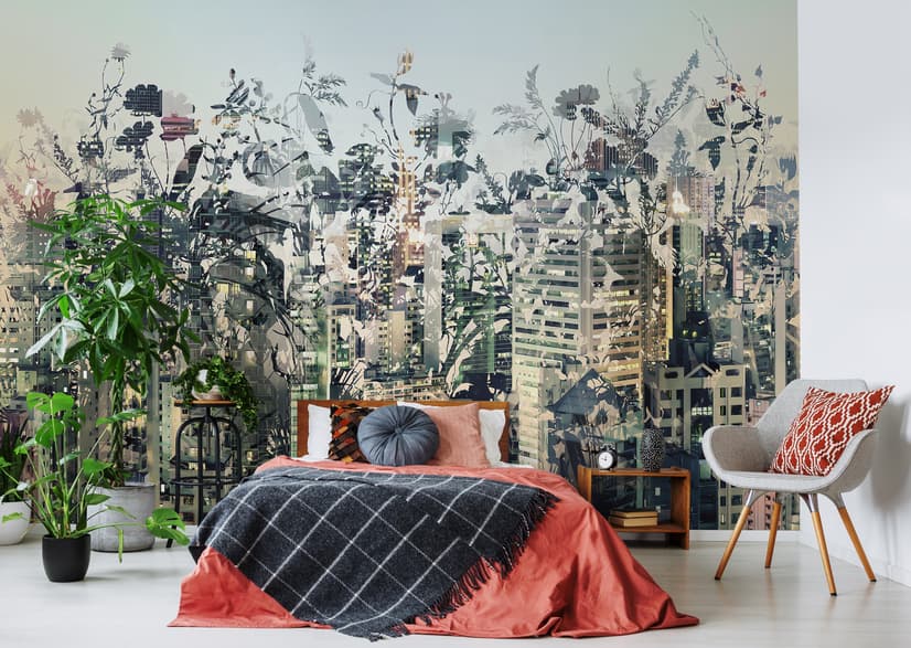 Abstract City Landscape Wallpaper Mural
