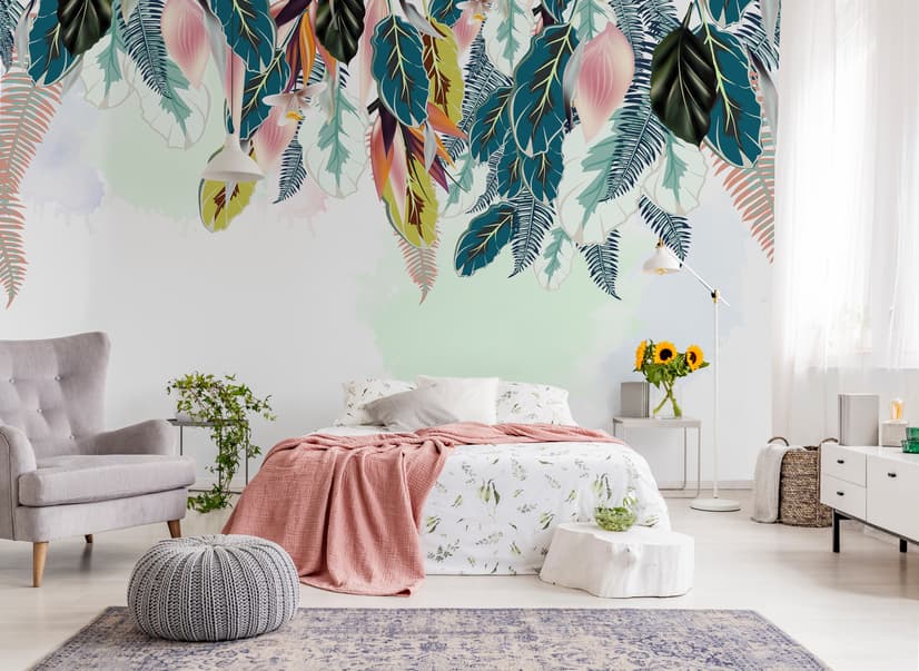 Watercolor Banana Leaf Wallpaper Mural