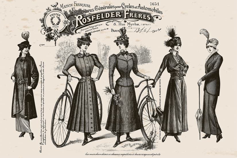Retro French Clothing Art Wallpaper Mural