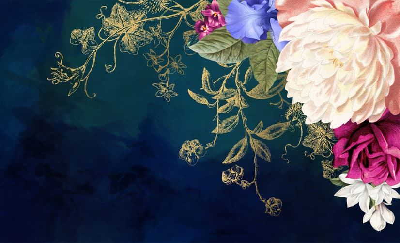 Vintage Floral Art Wallpaper Mural