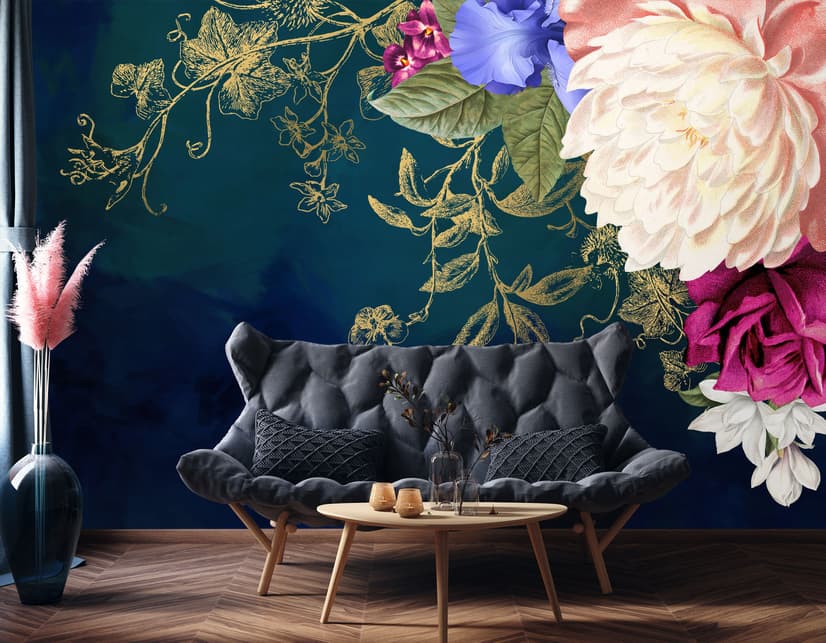 Vintage Floral Art Wallpaper Mural