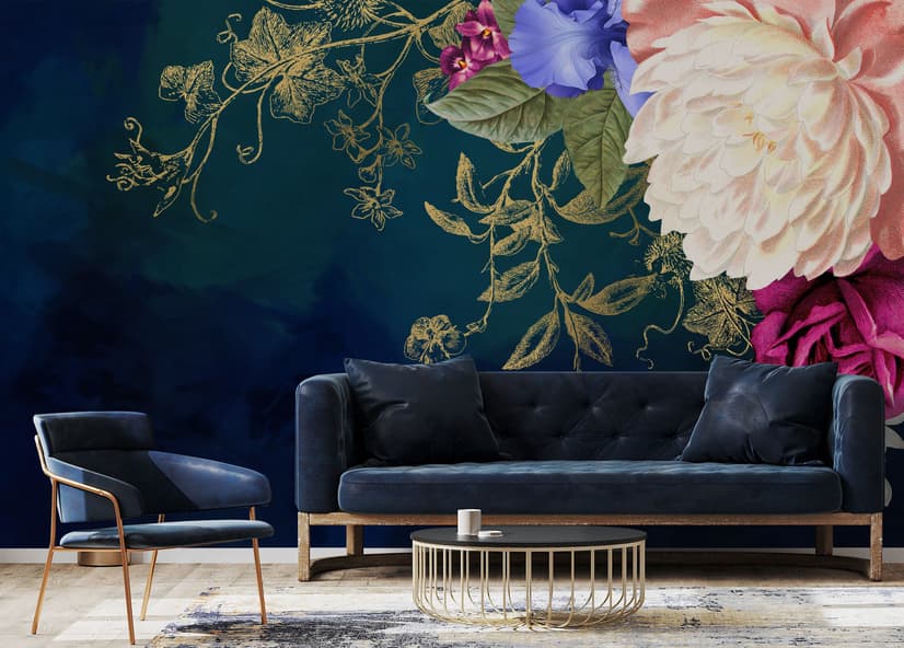 Vintage Floral Art Wallpaper Mural