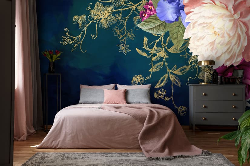 Vintage Floral Art Wallpaper Mural